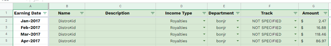 USER IMPORT SHEET