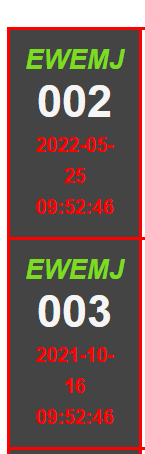 2022-05-25 must be green and 2021-10-16 must be red.