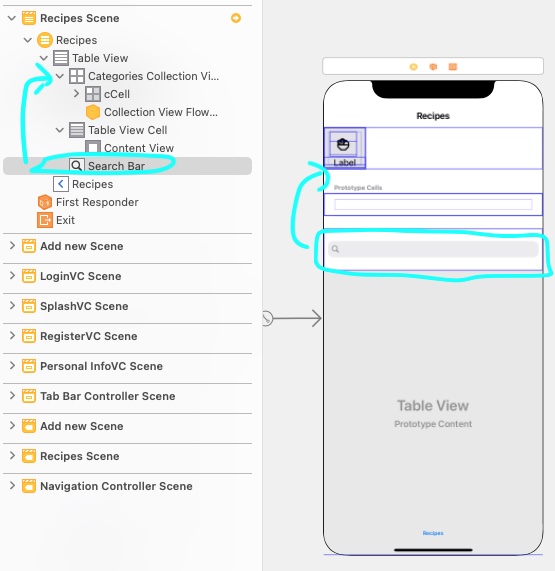 table view and searchbar