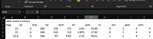 excel snapshot