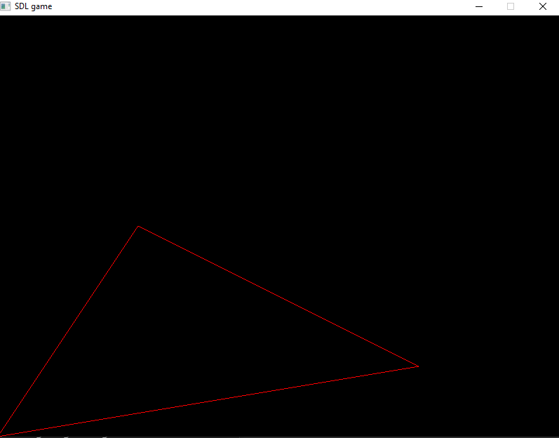 Screenshot of the triangle in wireframe mode