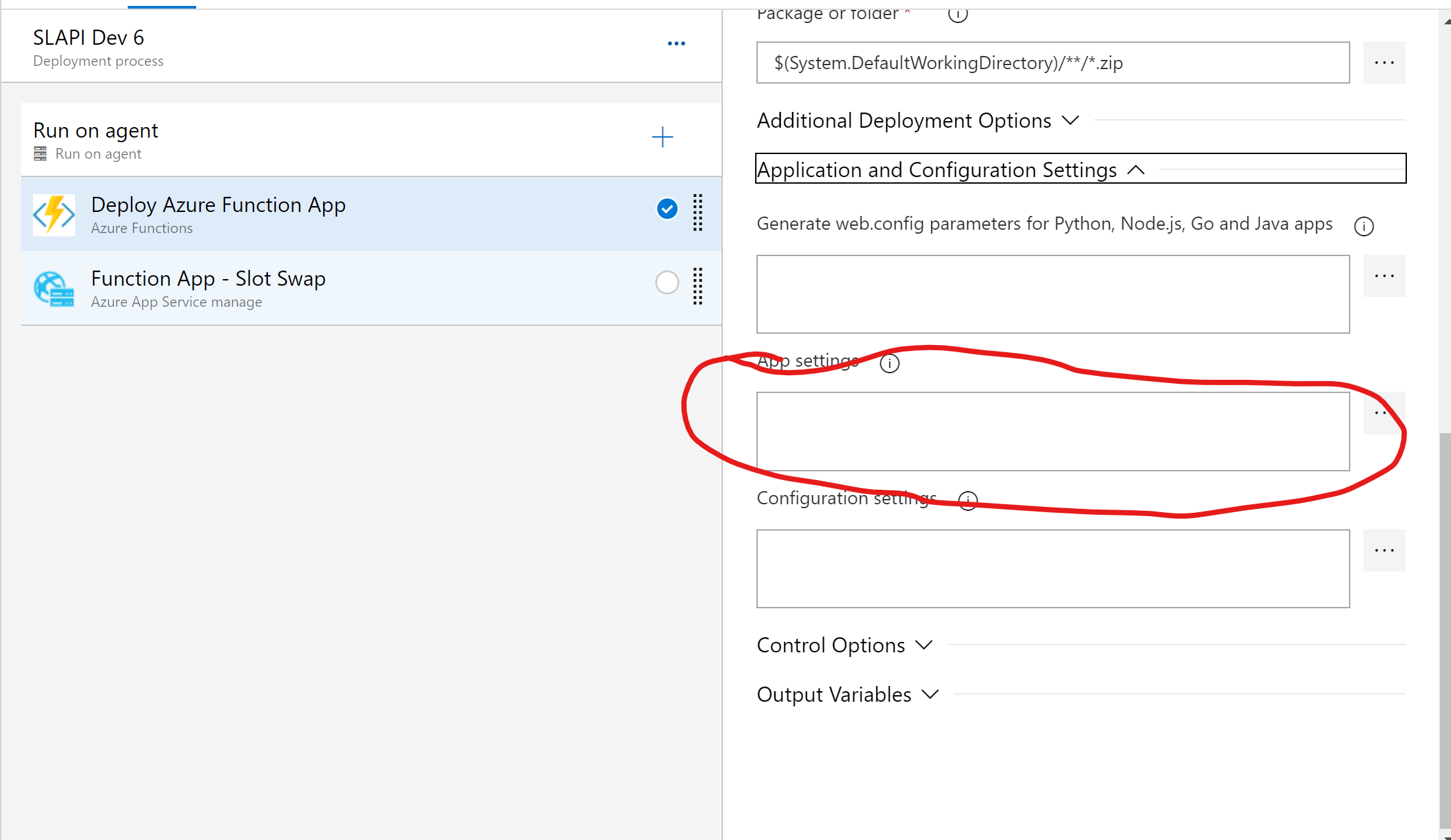 App Settings in Release Pipeline