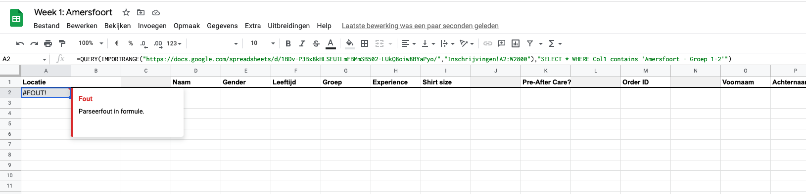 Google sheet code