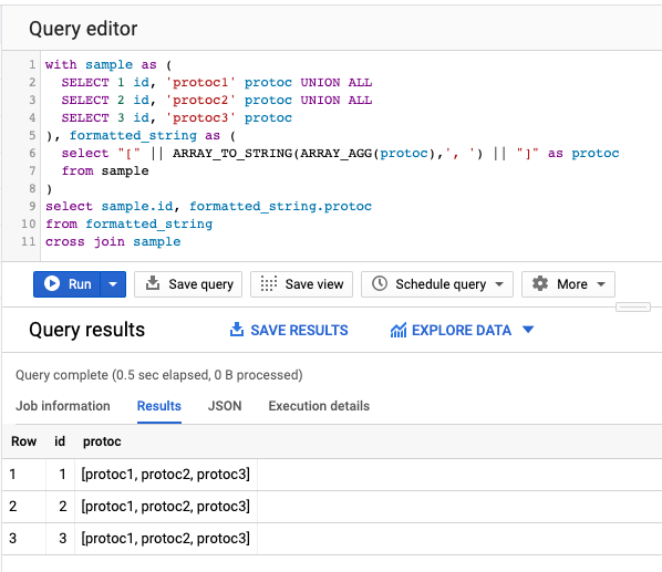 Running match of requested output