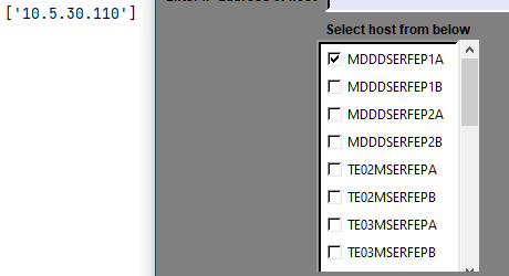 On selection added IP in list correctly