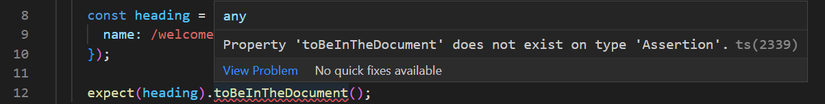 VSCode intellisense error on Jest test file