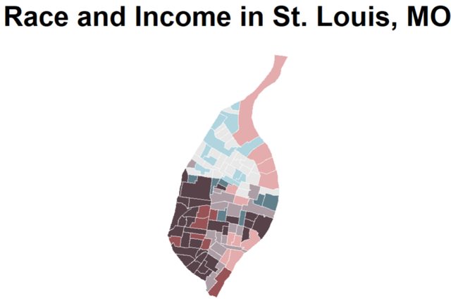 biscale package example : race and income in St. Louis