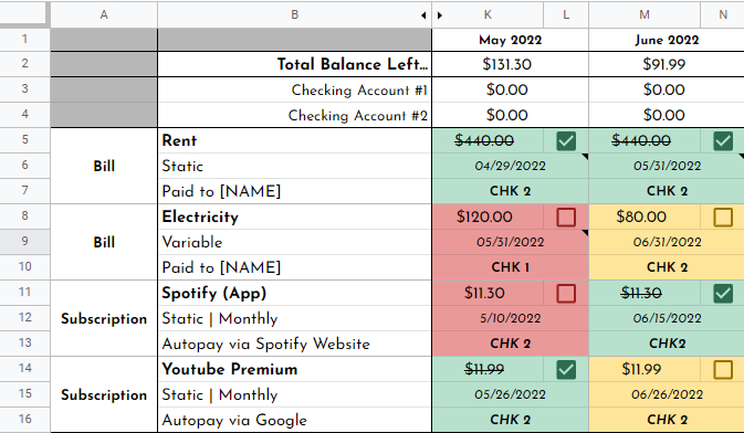 Google Sheet Example Image