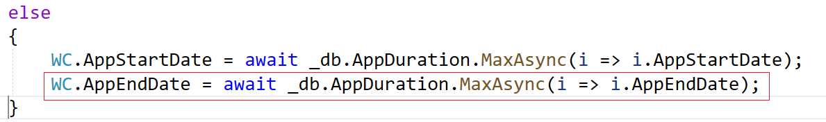 When I debug the code, something phishy happens in this line of code where it changes the value of AppEndDate from original value of database to 30-06-2022