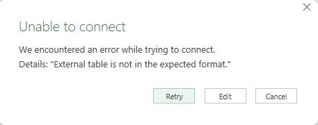 Excel Error Message