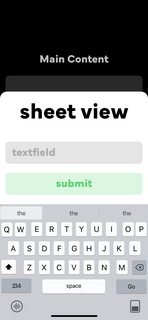 Bottom sheet open and textfield is selected, keyboard is active