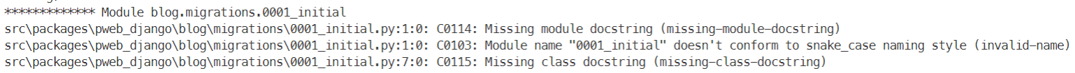 output pylint errors