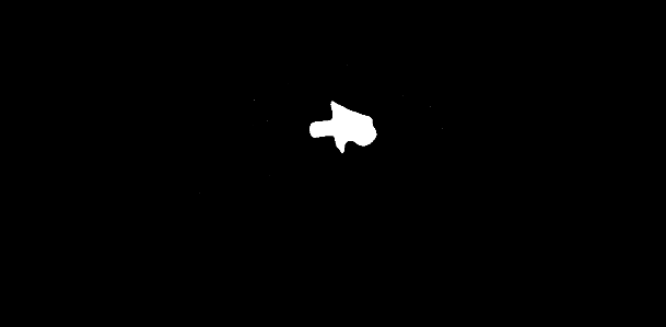 white arrow with black background