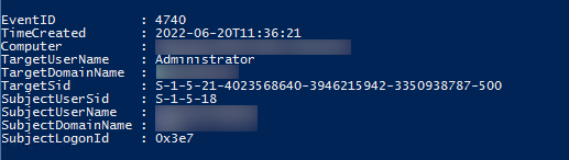 Example result data