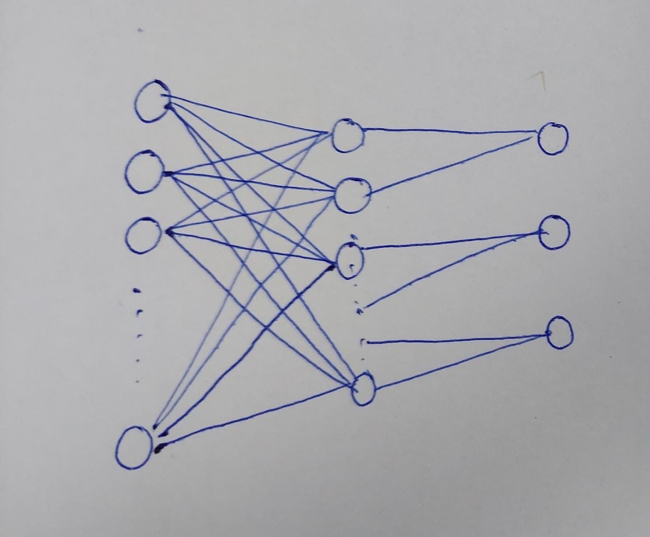 A NN with first layer is fully connected and second is custom connection