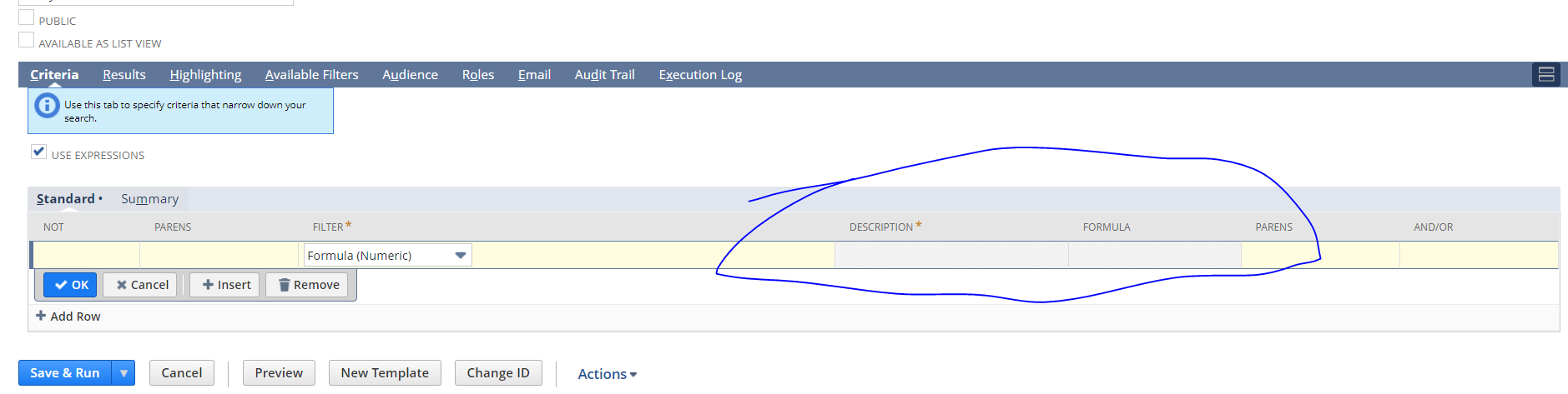 NETSUITE SaveSearch