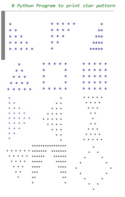 star pattern in python
