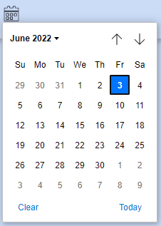 Calendar pops up when the calendar icon is pressed