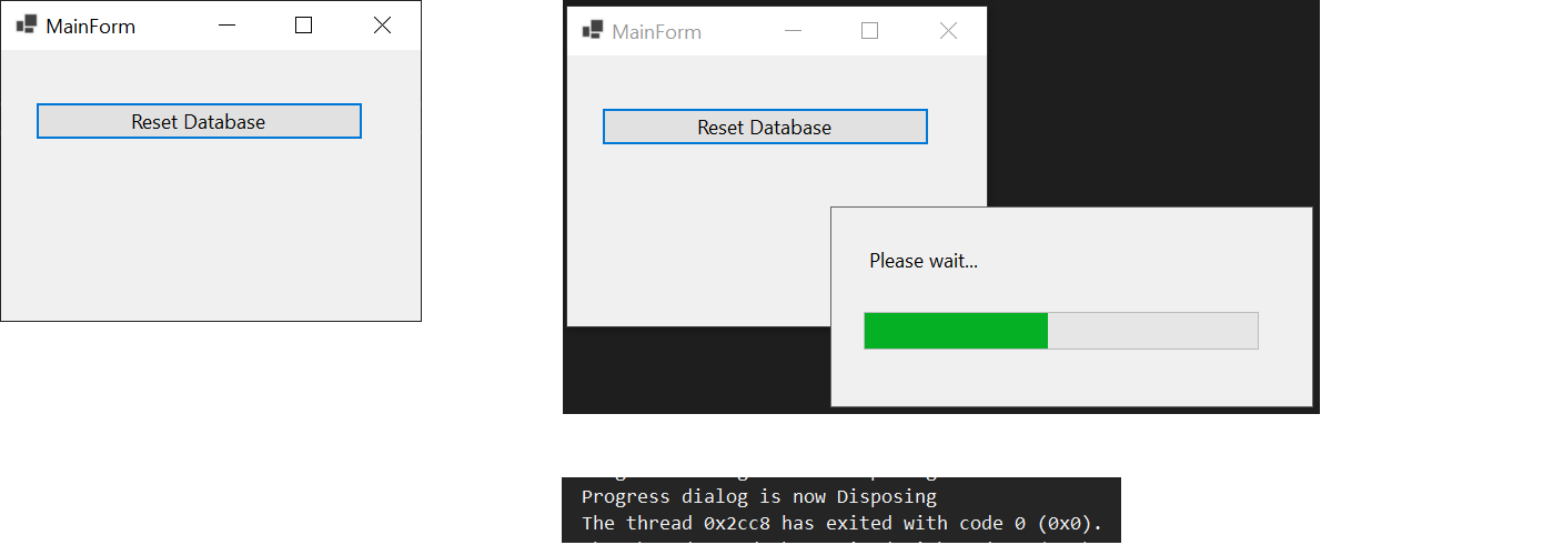 Progress dialog with no title bar