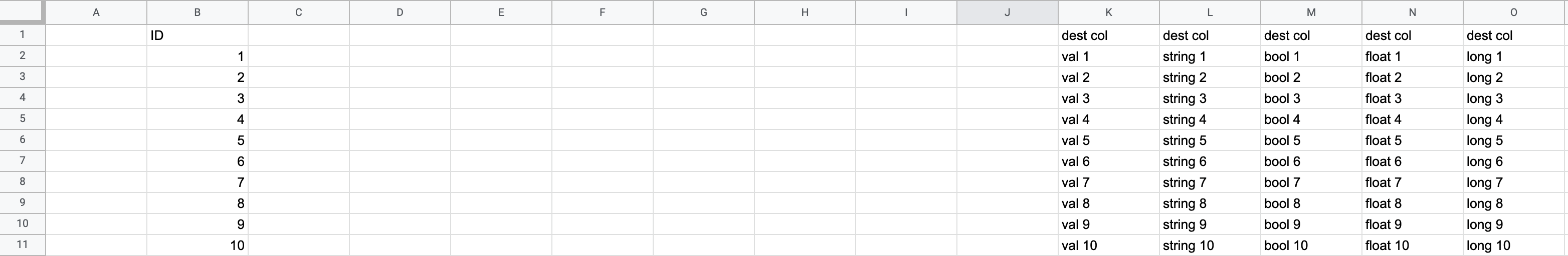 Destination Sheet