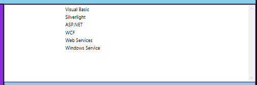 A single column showing data.