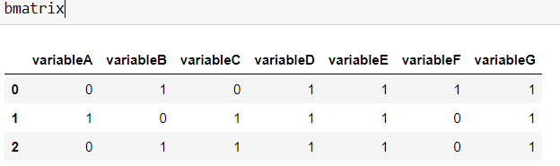 required binary matrix