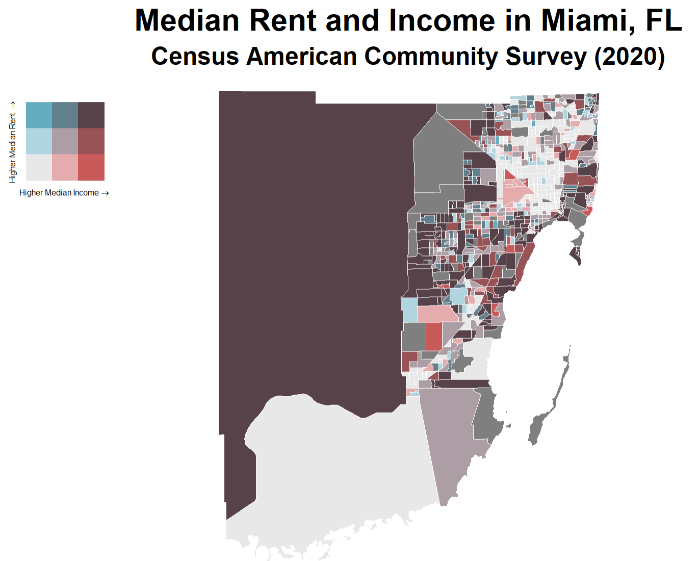 Median Rent and Income in Miami, Florida