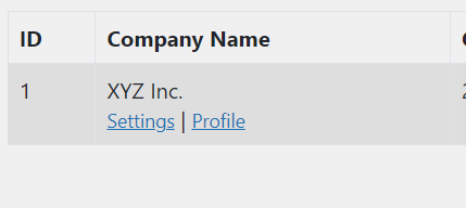 Here is a pic of what a company looks in a table