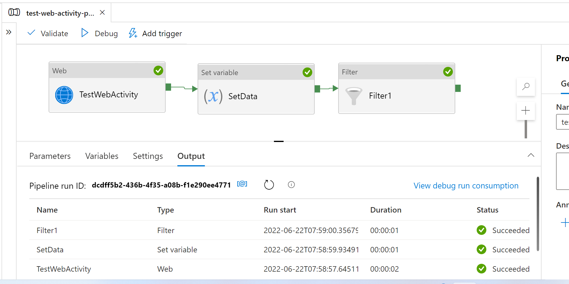 Simple ADF pipeline