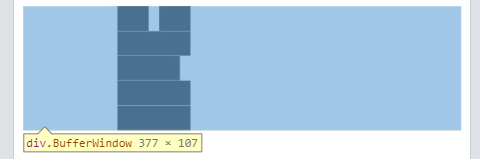 Screenshot from remote dev tools showing the height of all five rows