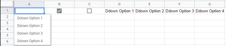 When Checkbox B OR C are TRUE, the dropdown shows