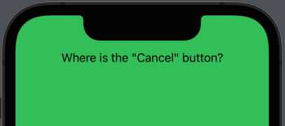 Navigation bar area with no "Cancel" button or navigation bar.