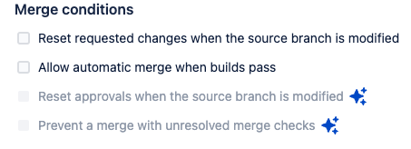 Bitbucket merge conditions