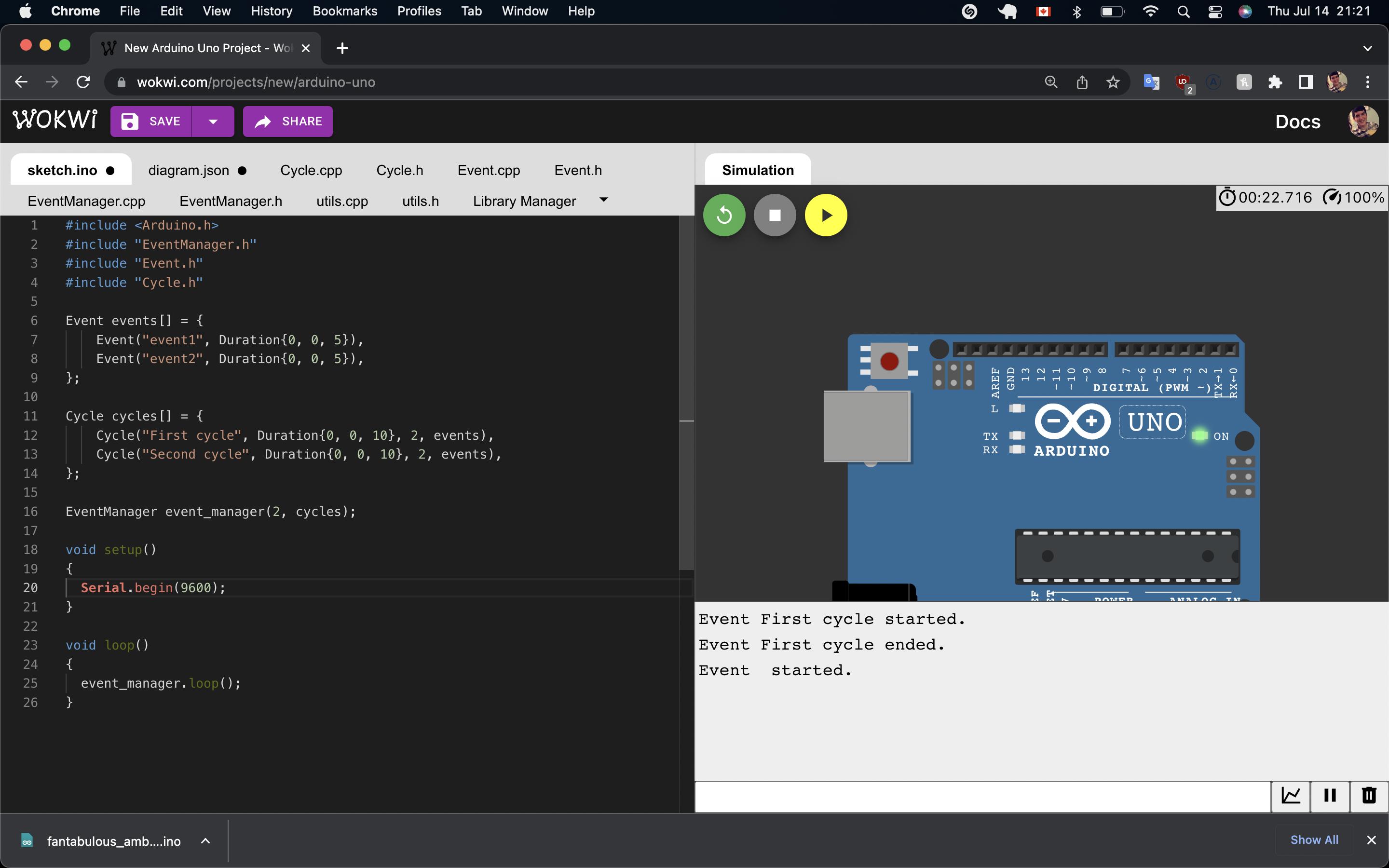 Broken example with Cycle object