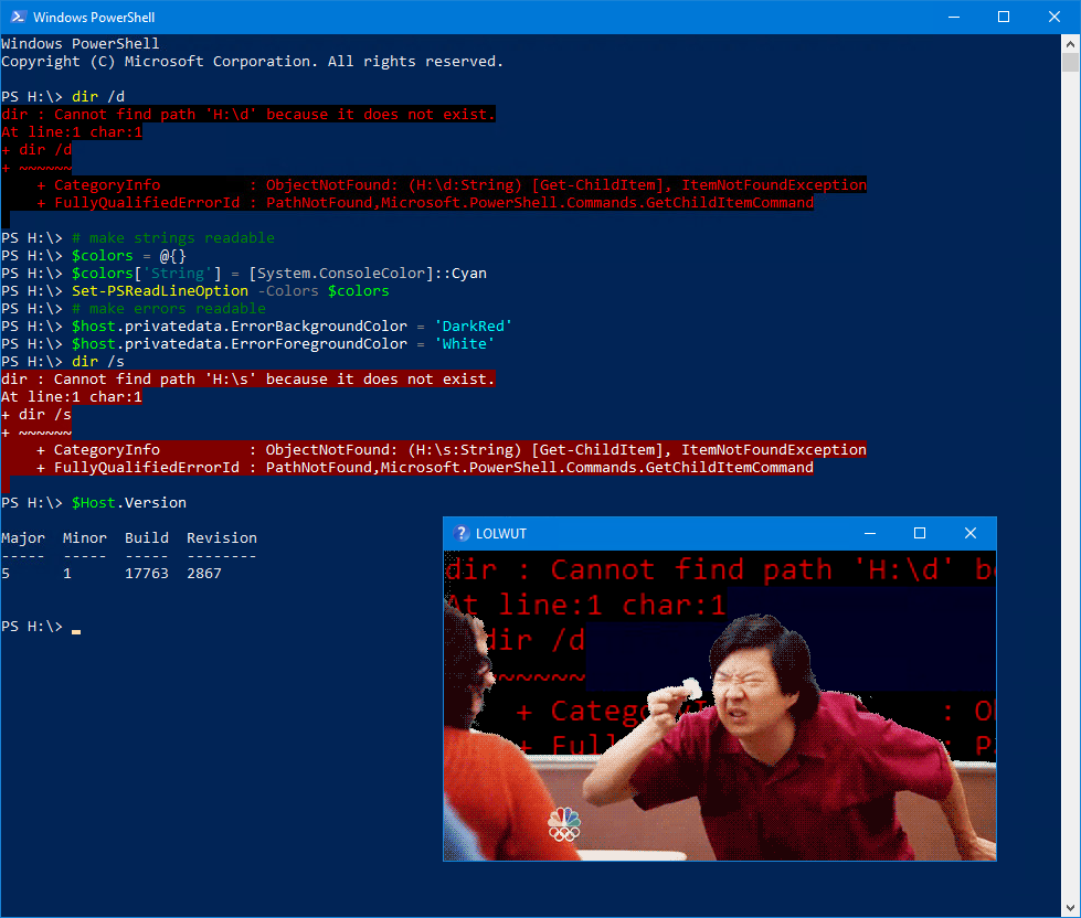 PowerShell default colors are unreadable