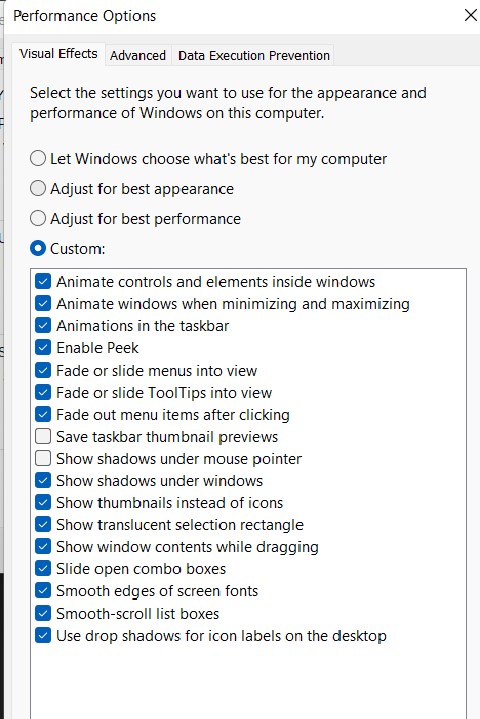 Performance Options