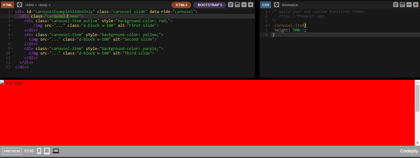 Snippet of my html and css codes