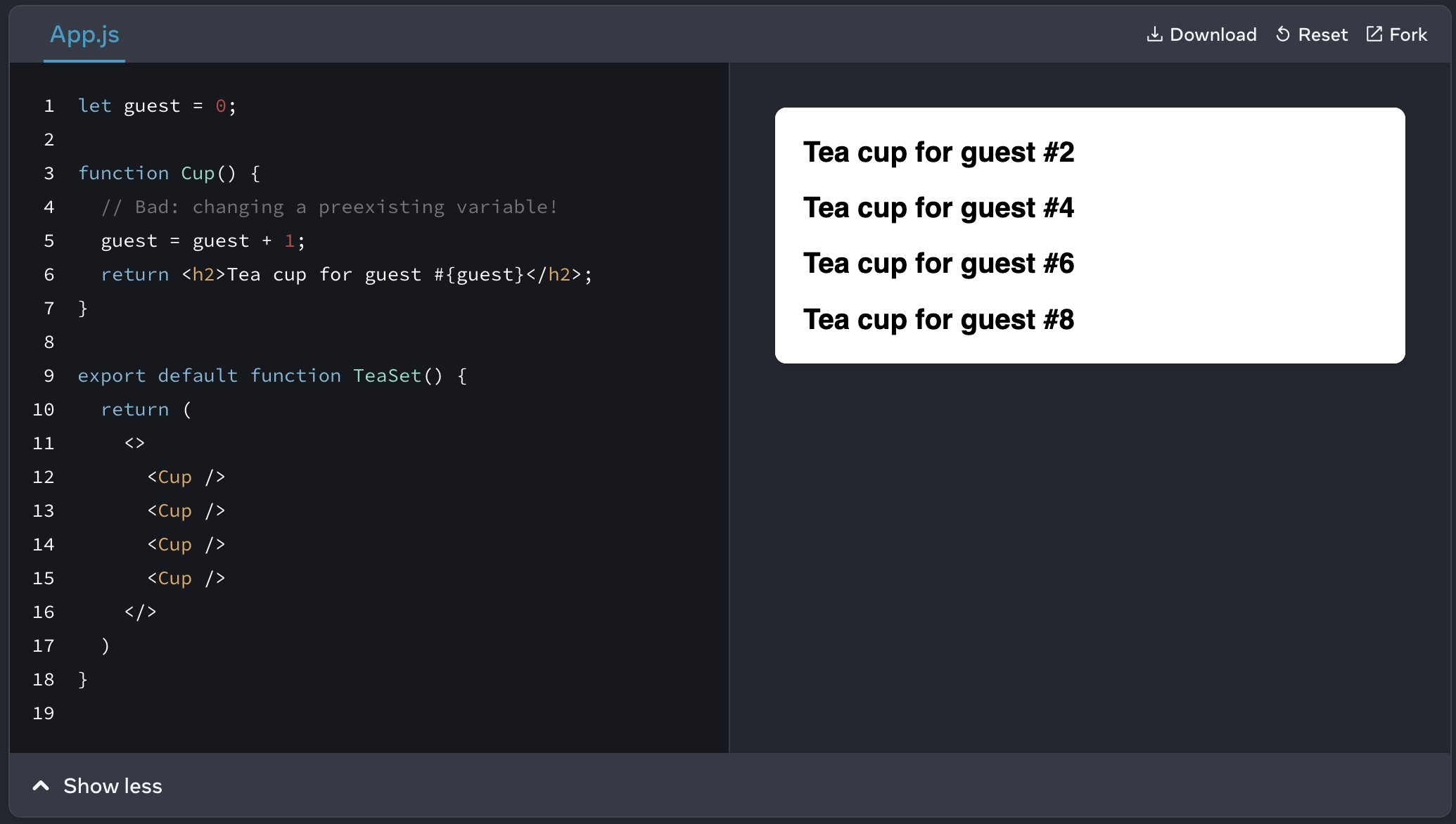 Impure Component Example