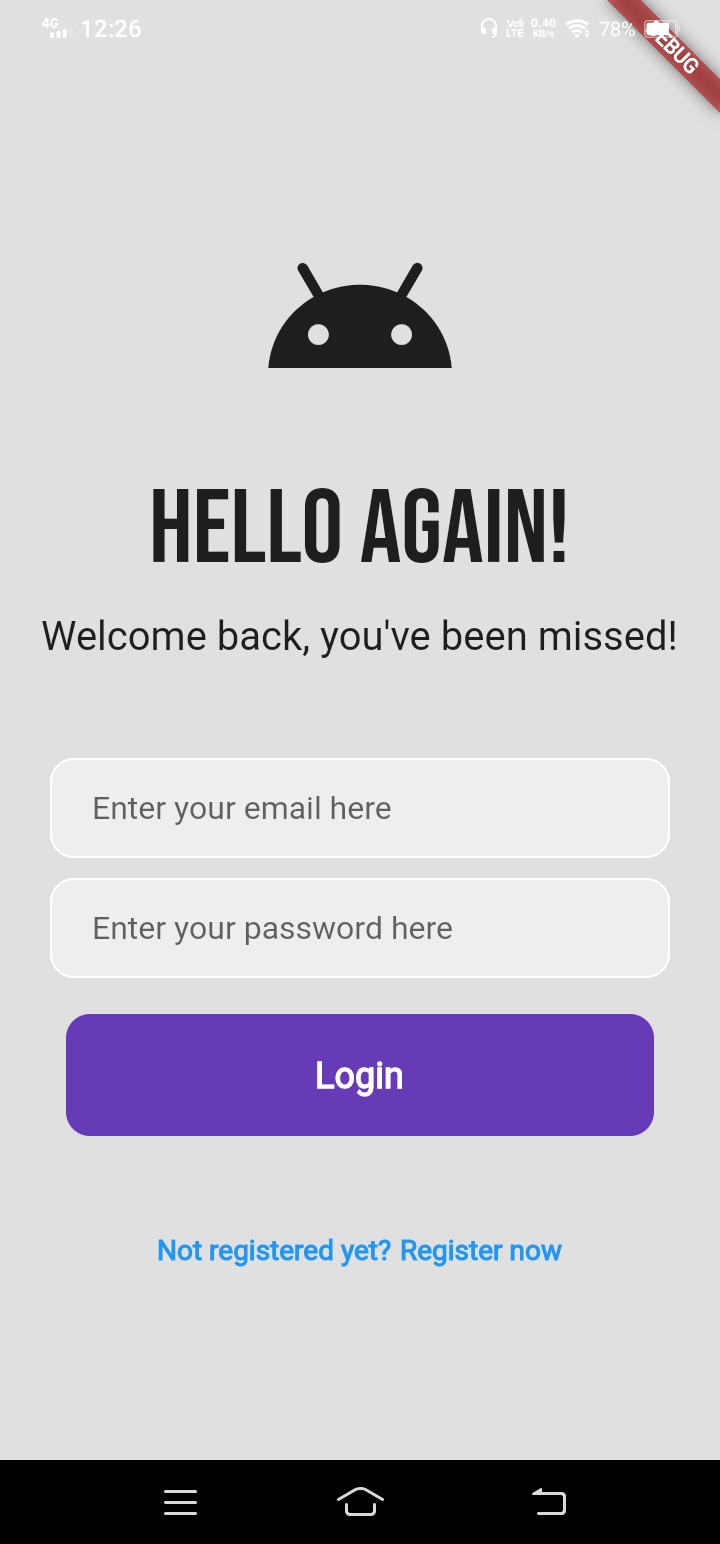 Login view when not entering anything 