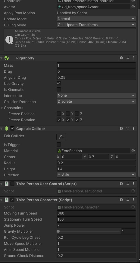 player components settings