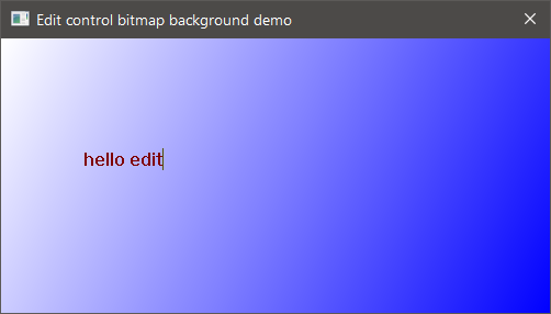 Edit control bitmap background demo