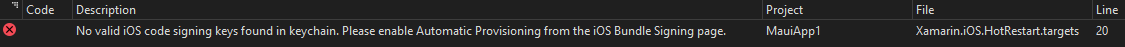 No valid iOS code signing keys found in keychain