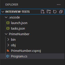 job-interview-tests repo folder structure