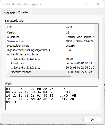 Signature advanced details 1/2