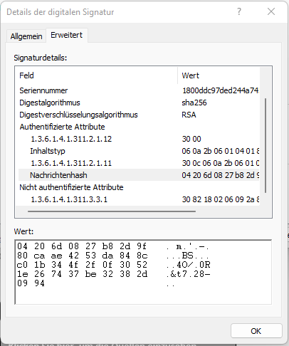 Signature advanced details 2/2