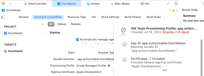 xcode provisioning