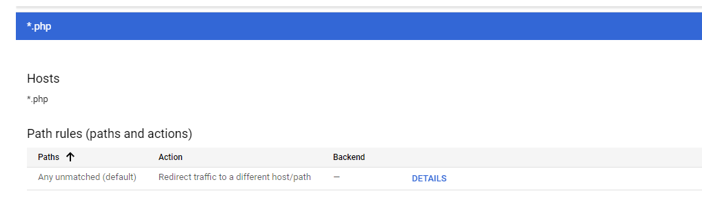 Load balancer host and path rules.