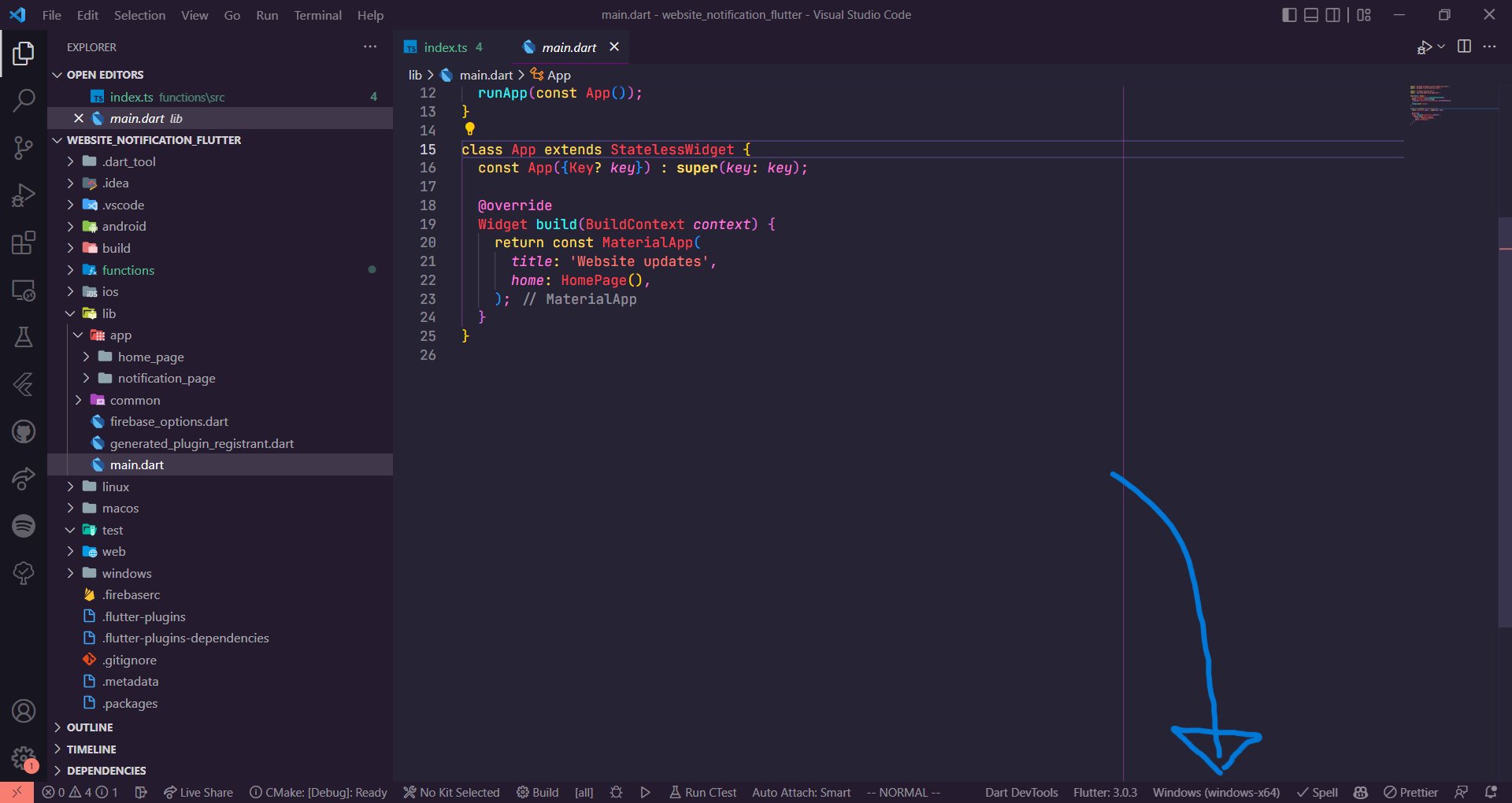 screenshot of vscode