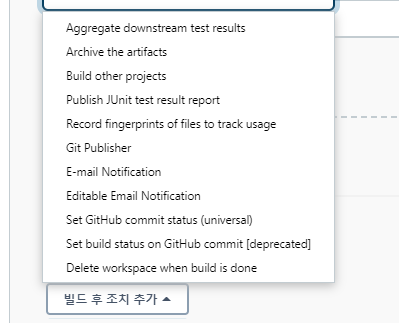 post-build options dialog