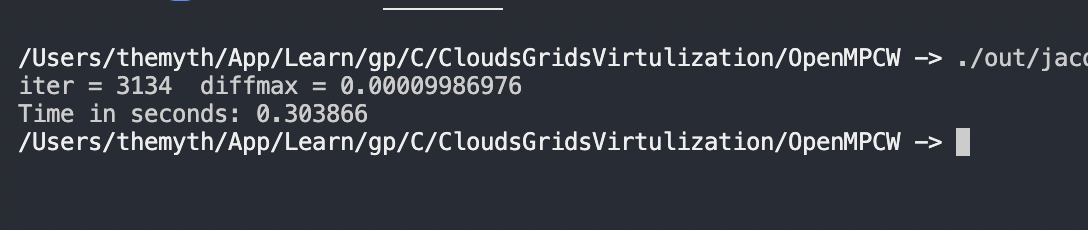 Parallel code - 6 threads